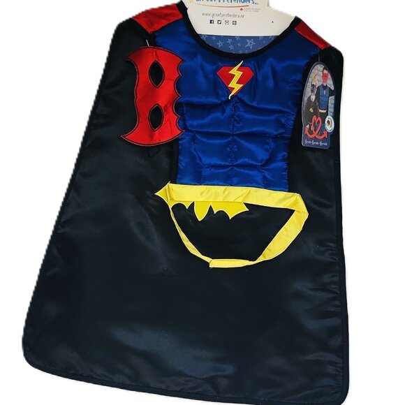 New w/Tag-Great Pretenders Reversible Superhero Tunic Cape with Mask Size 4-7 - Picture 3 of 16